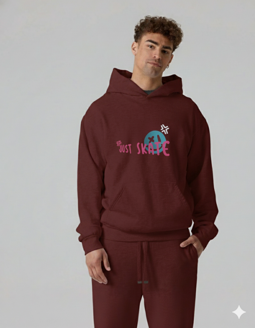 JUST SKATE Hoodie (Maroon)