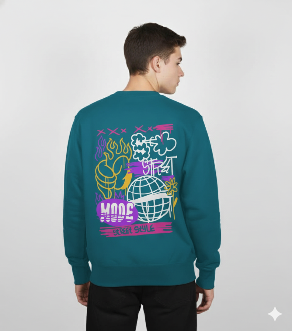 Street Style Sweatshirt (Vrystal Teal)