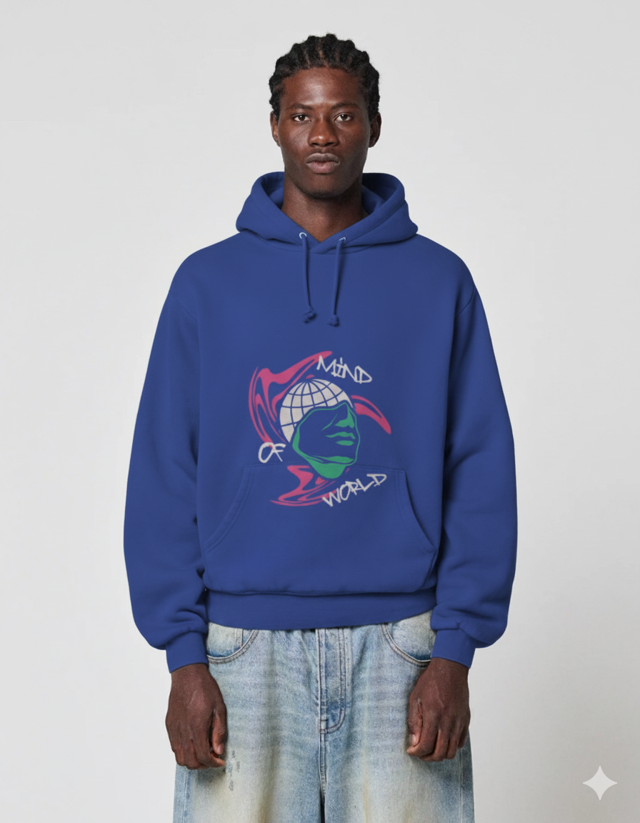 MIND OF WORLD Oversize Hoodie (Roya Blue)
