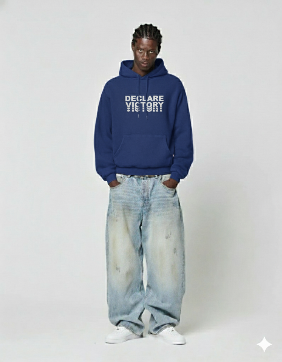 DECLARE VICTORY Oversize Hoodie (Roya Blue)