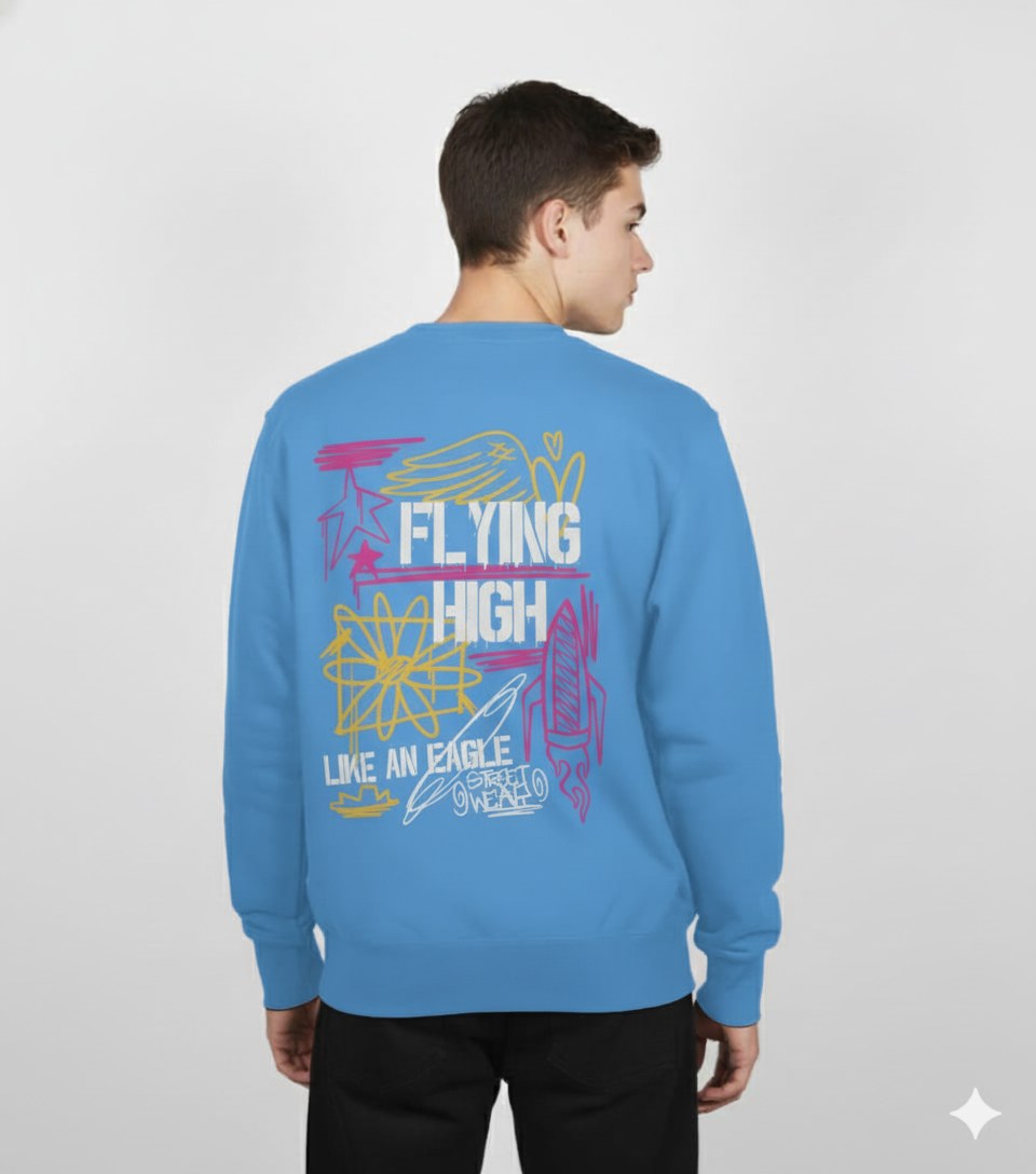 FLY HIGH Sweatshirt (Sky Blue)
