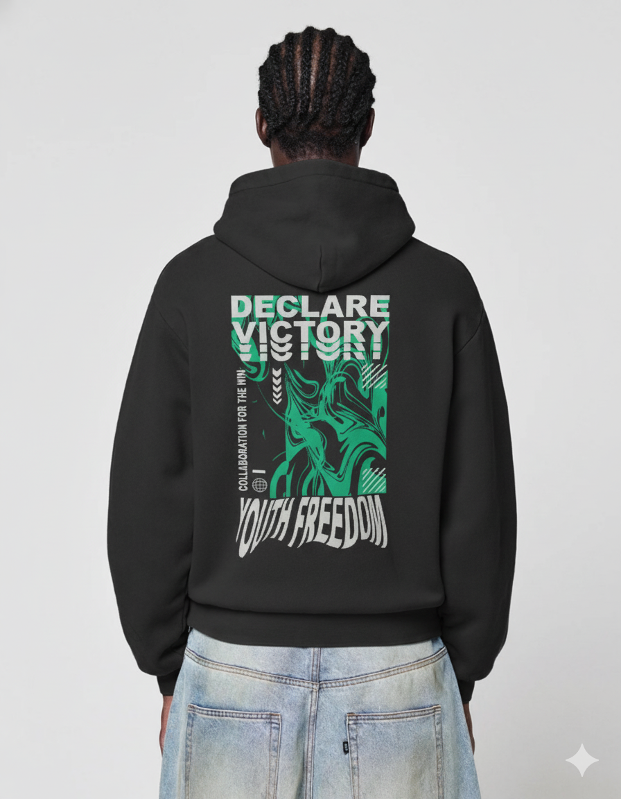 DECLARE VICTORY Oversize Hoodie (Black)