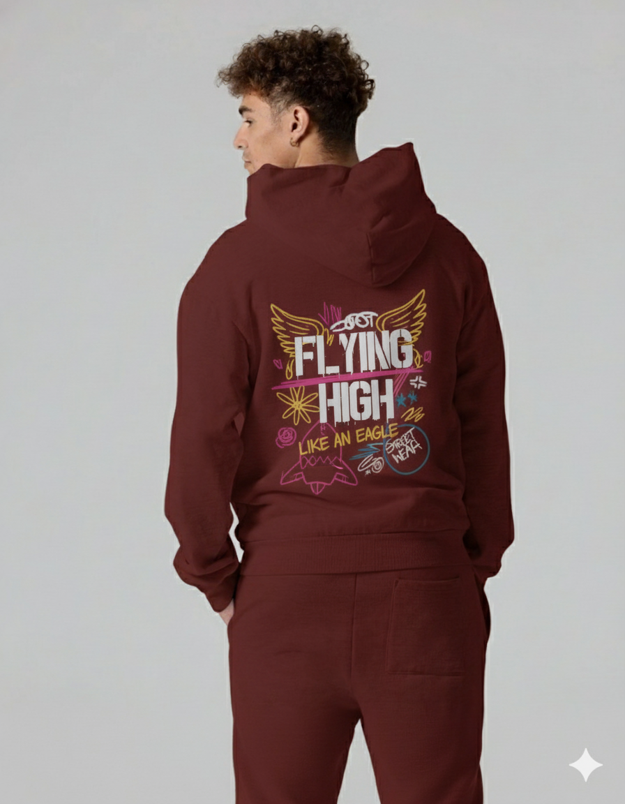 FLYING HIGH Hoodie (Maroon)