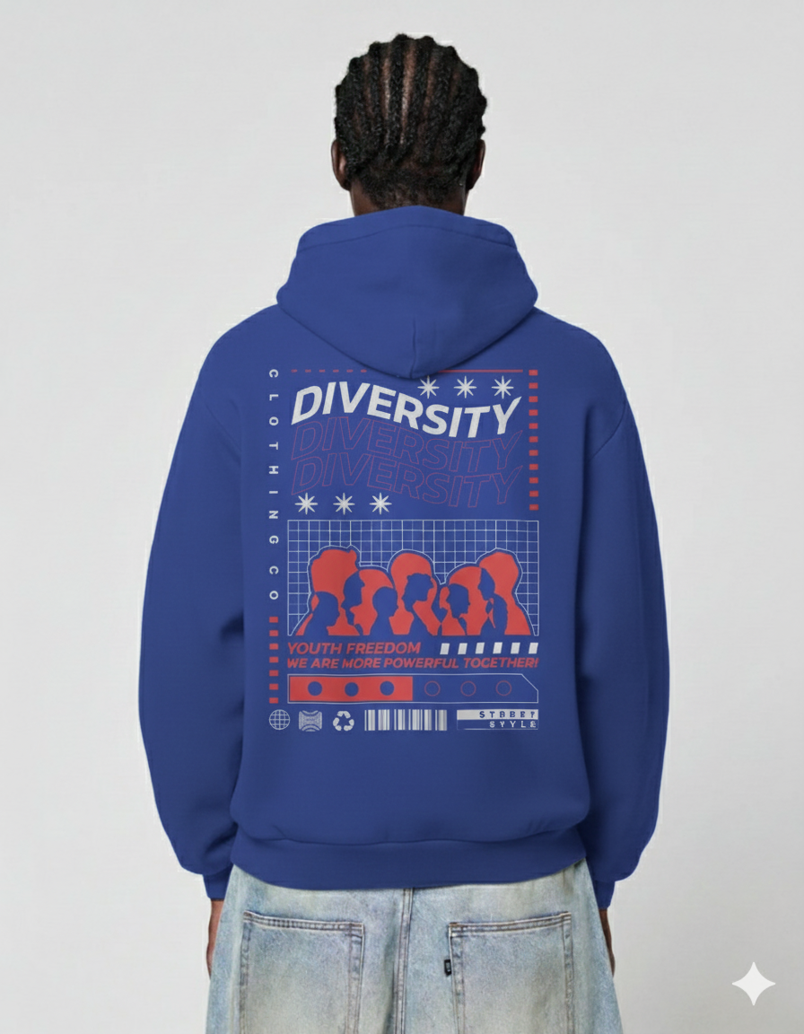 DIVERSITY Oversize Hoodie (Royal Blue)