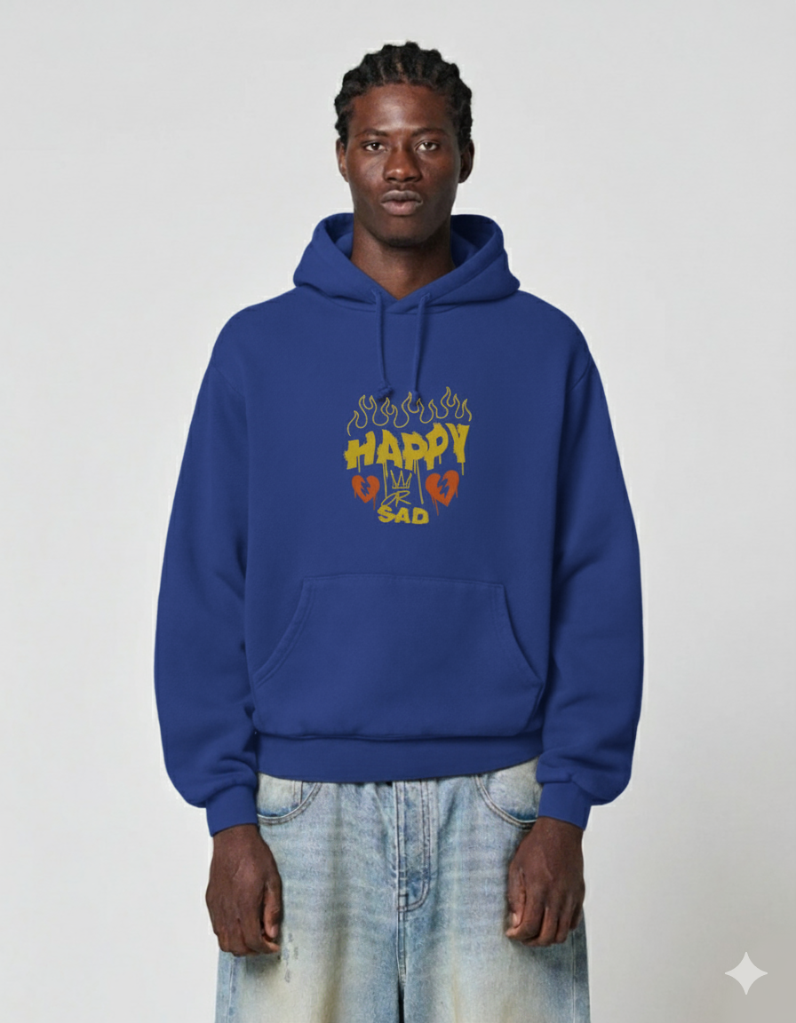 HAPPY Oversize Hoodie (Royal Blue)