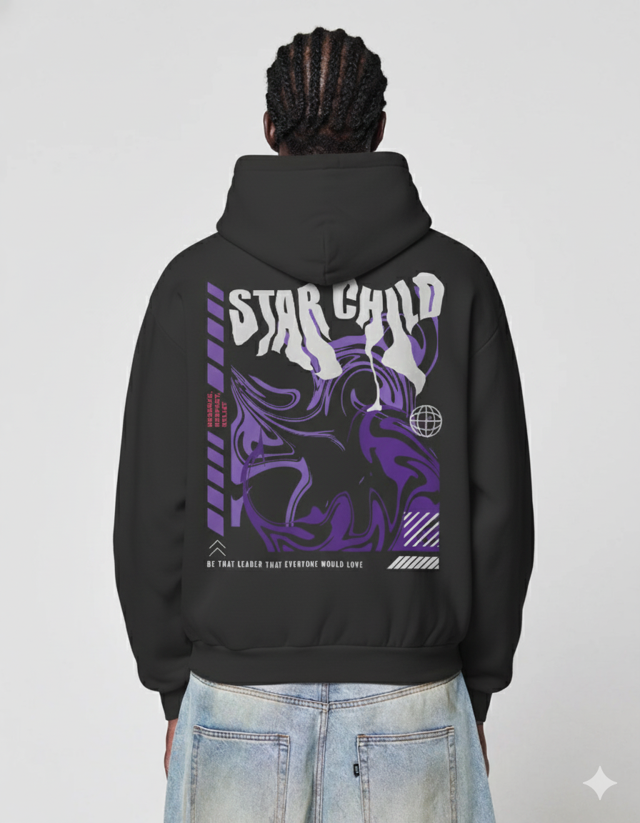 STAR CHILD Oversize Hoodie (Black)