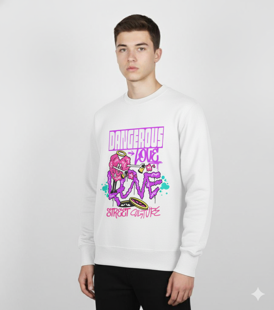 DANGEROUS Sweatshirt (White)