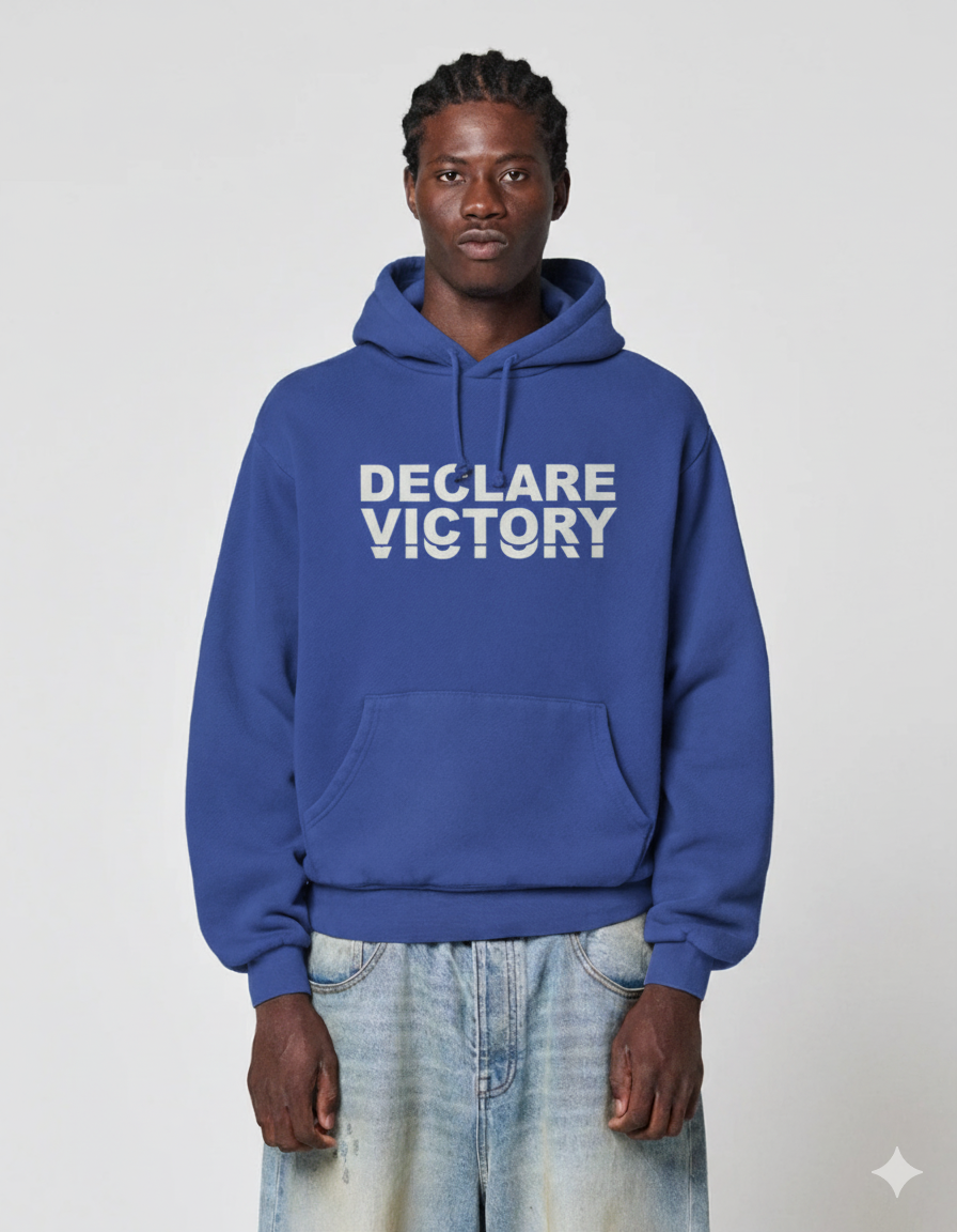 DECLARE VICTORY Oversize Hoodie (Roya Blue)