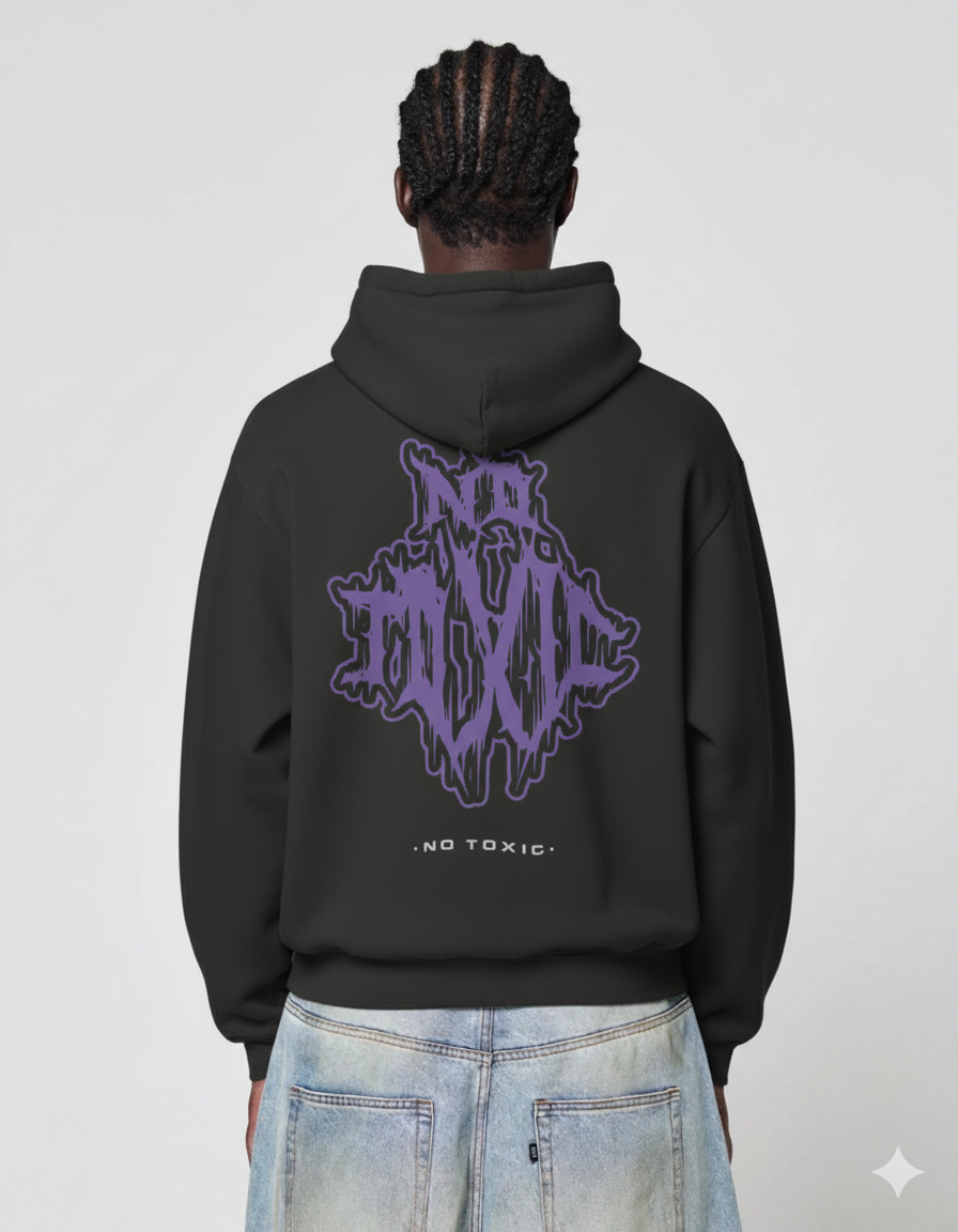 NO TOXIC Oversize Hoodie (Black)