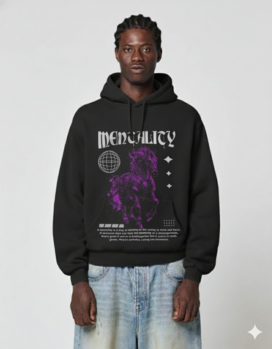 MENTALICY Oversize Hoodie (Black)
