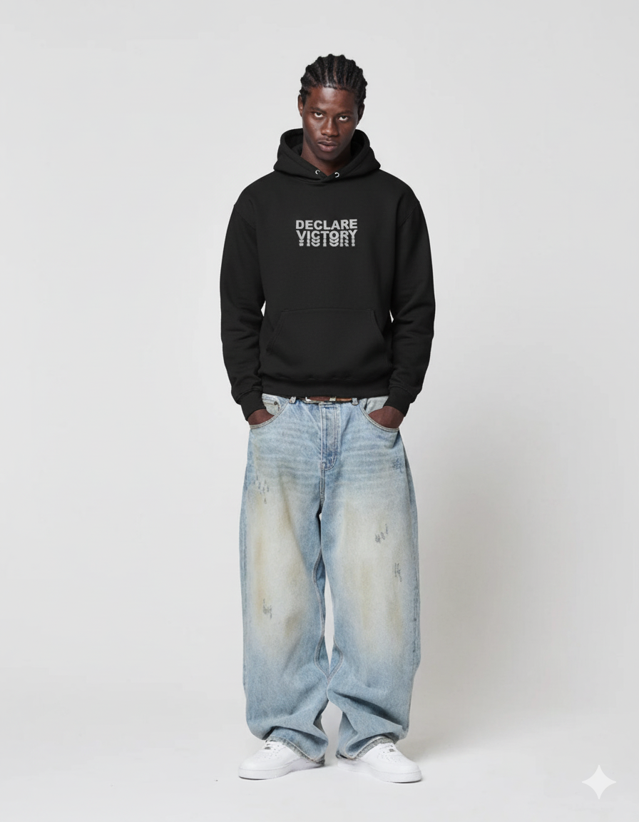 DECLARE VICTORY Oversize Hoodie (Black)