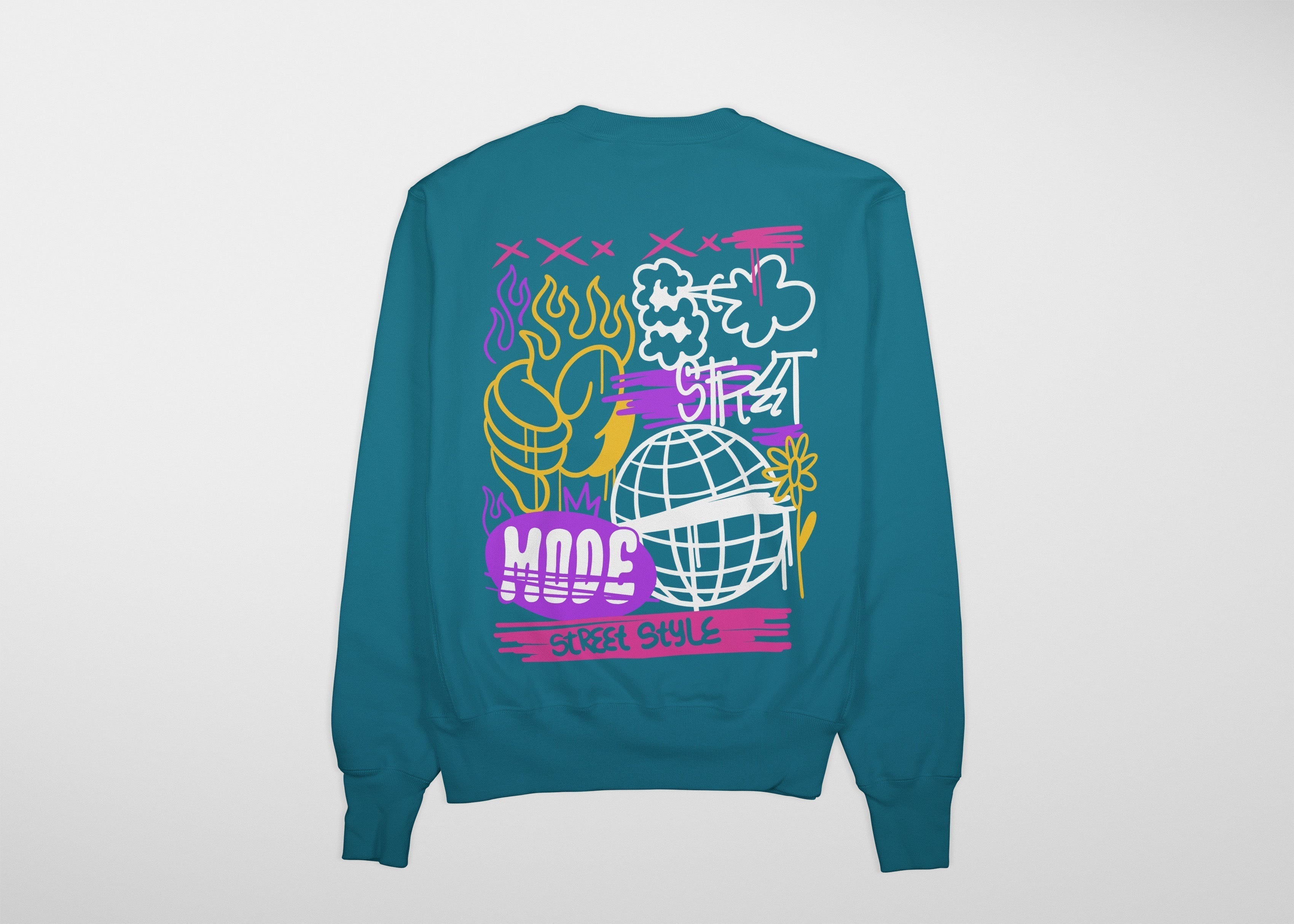 Street Style Sweatshirt (Vrystal Teal)