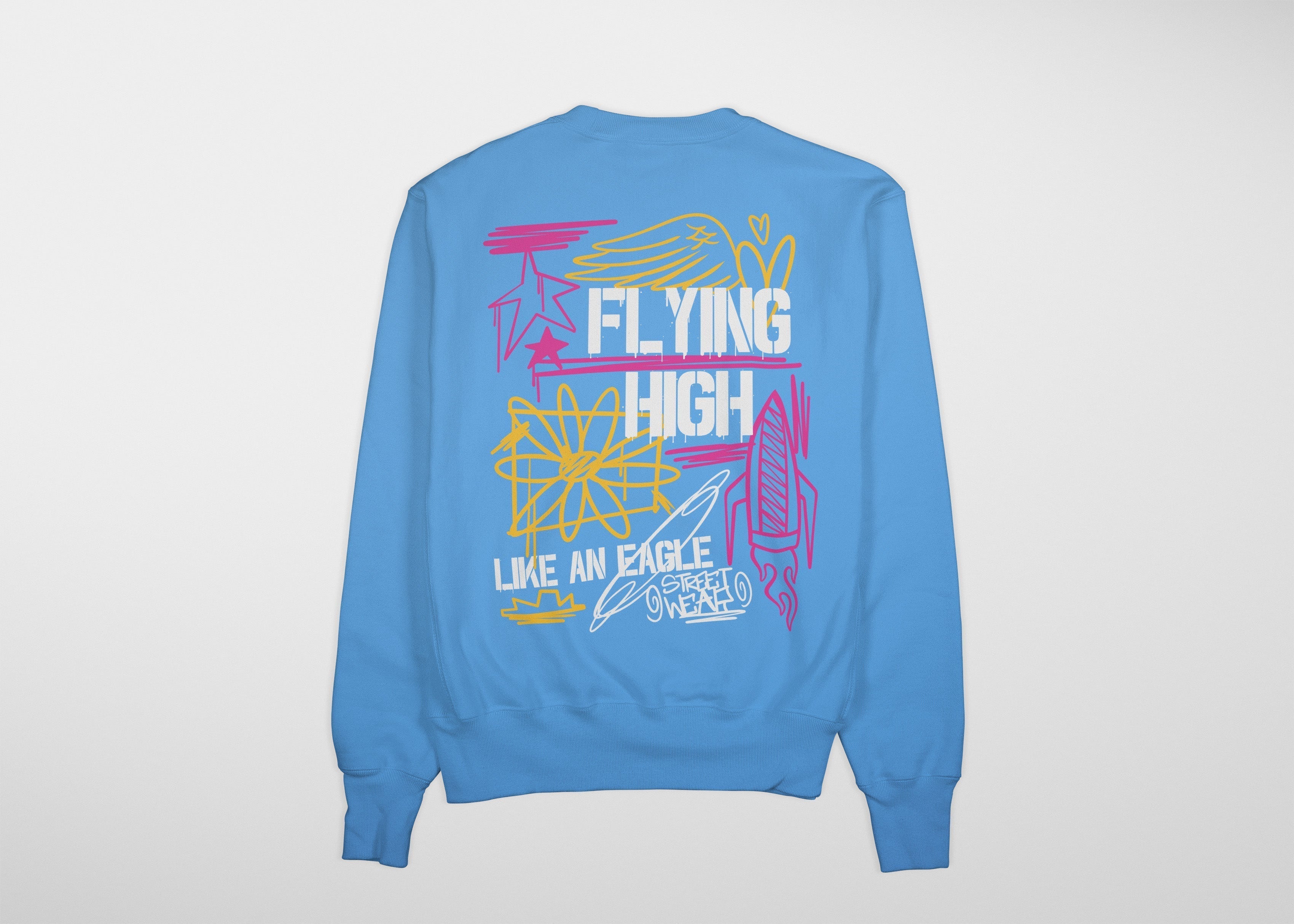 FLY HIGH Sweatshirt (Sky Blue)