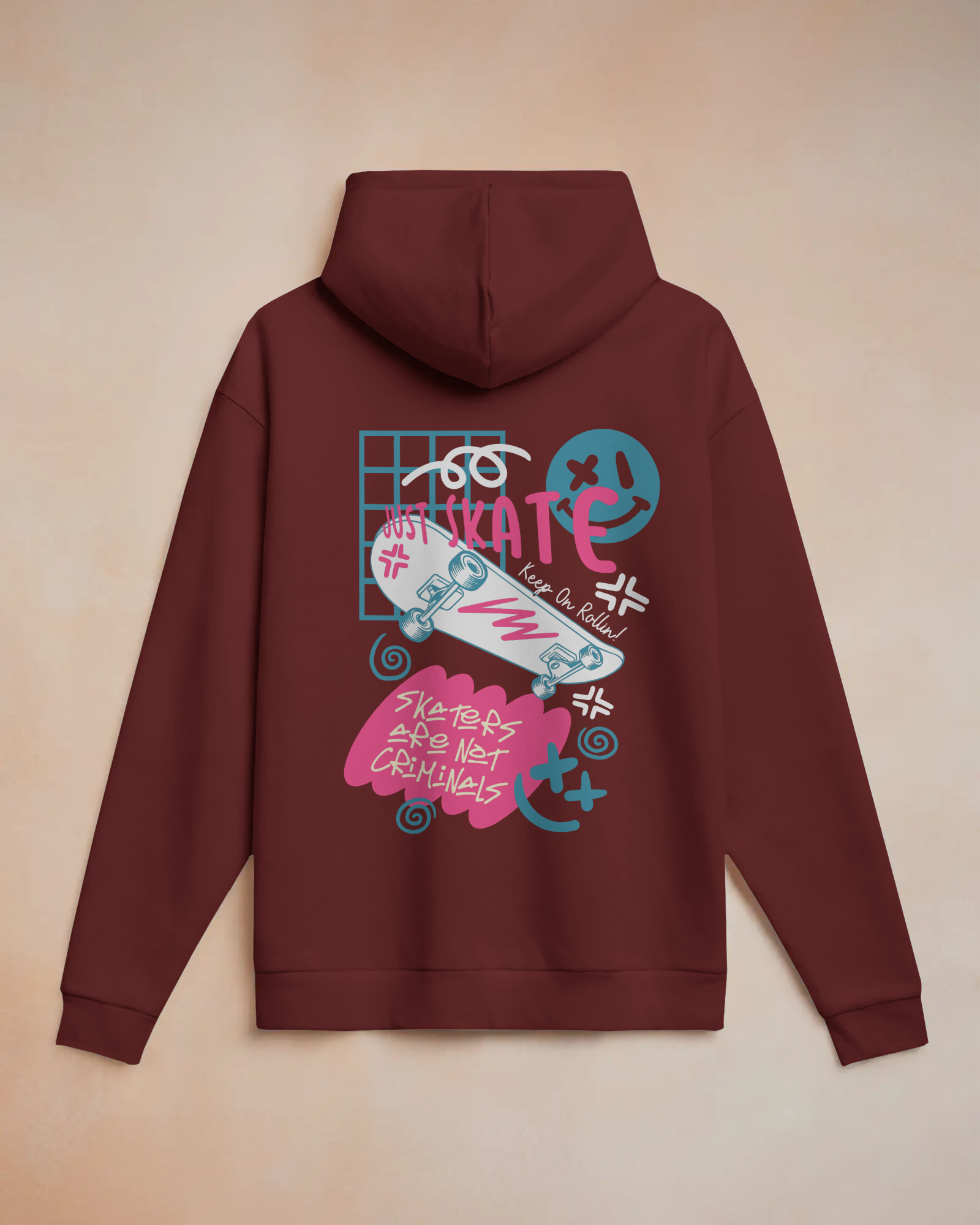 JUST SKATE Hoodie (Maroon)