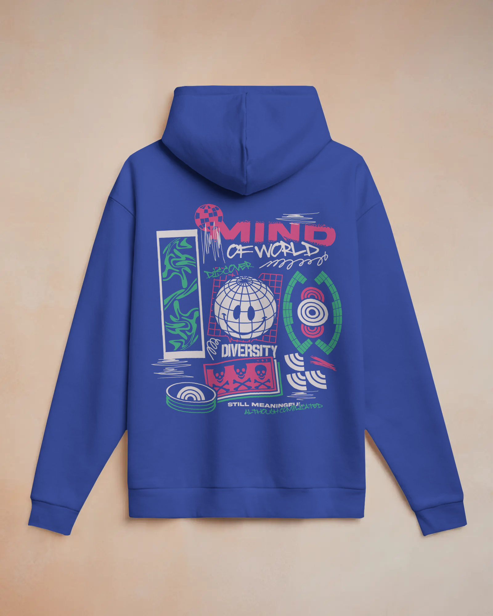 MIND OF WORLD Oversize Hoodie (Roya Blue)