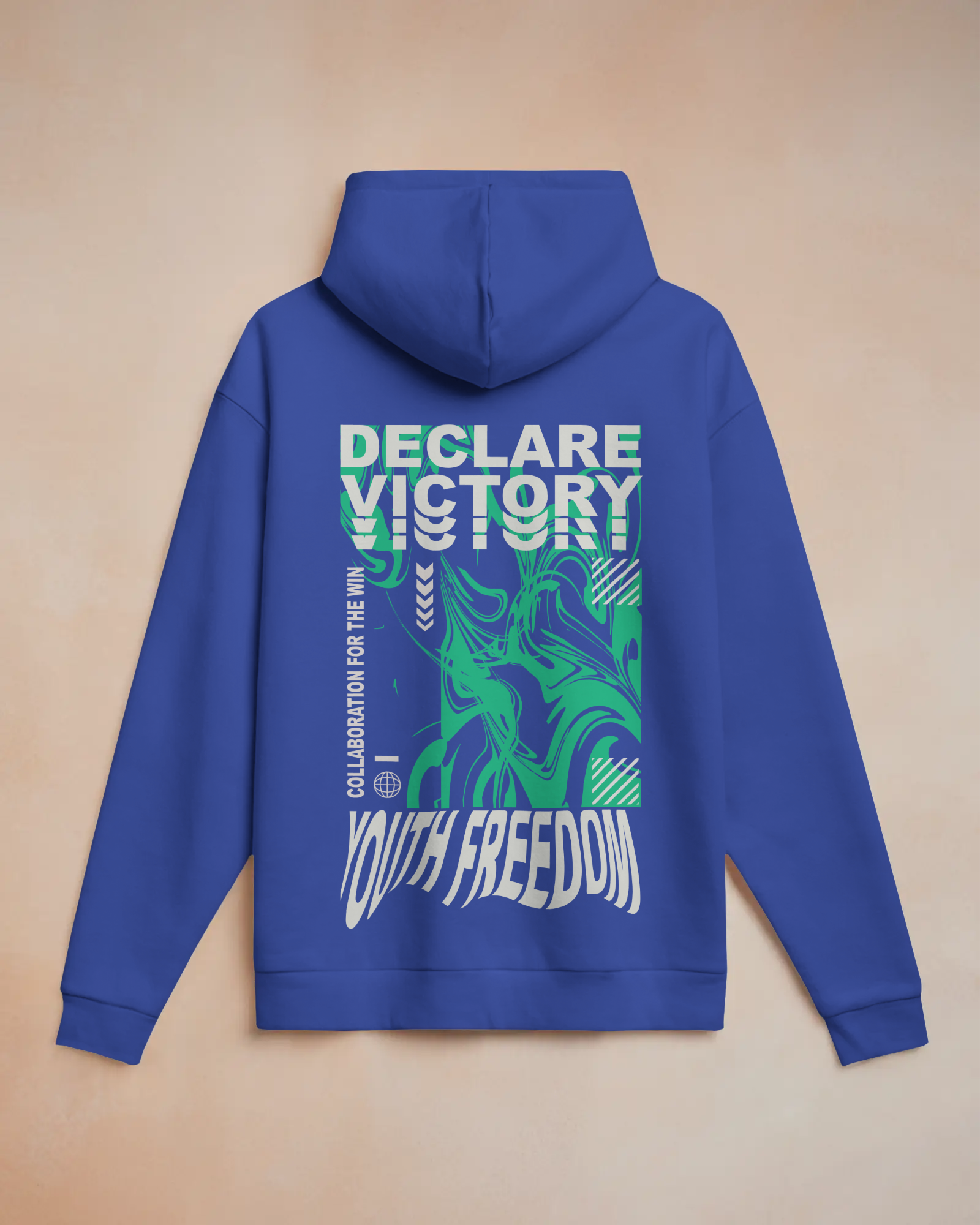 DECLARE VICTORY Oversize Hoodie (Roya Blue)