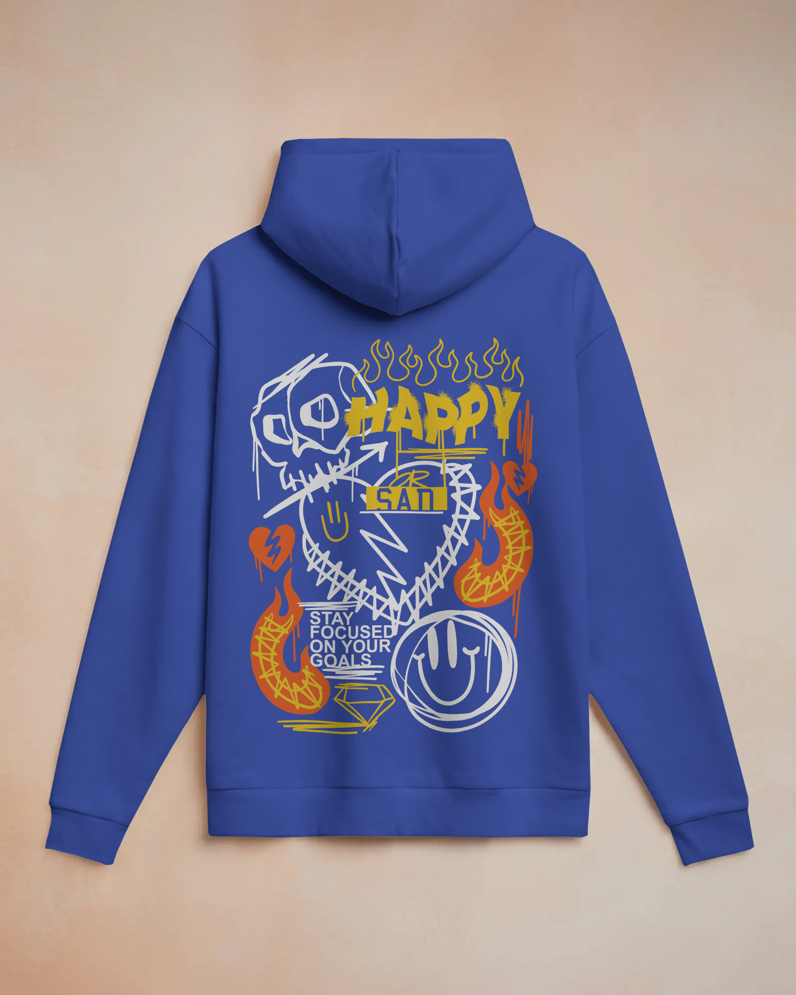 HAPPY Oversize Hoodie (Royal Blue)